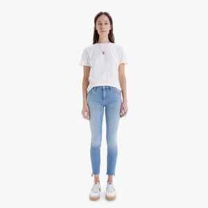 Mother Denim - The Looker Two Step Ankle Fray Skinny Jeans in Kiss and Make Up